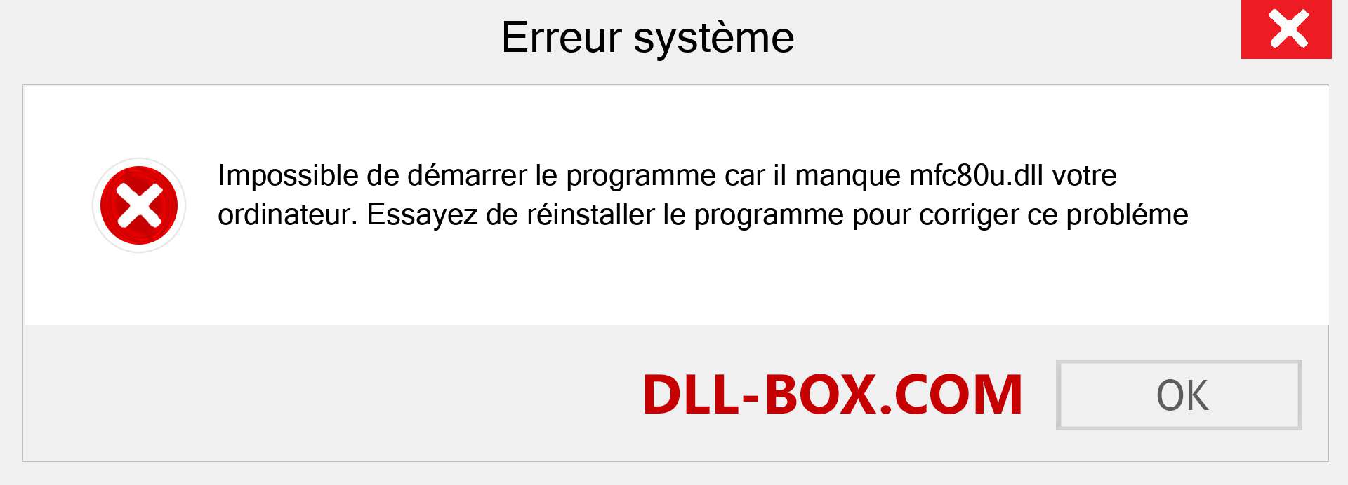 Le fichier mfc80u.dll est manquant ?. Télécharger pour Windows 7, 8, 10 - Correction de l'erreur manquante mfc80u dll sur Windows, photos, images